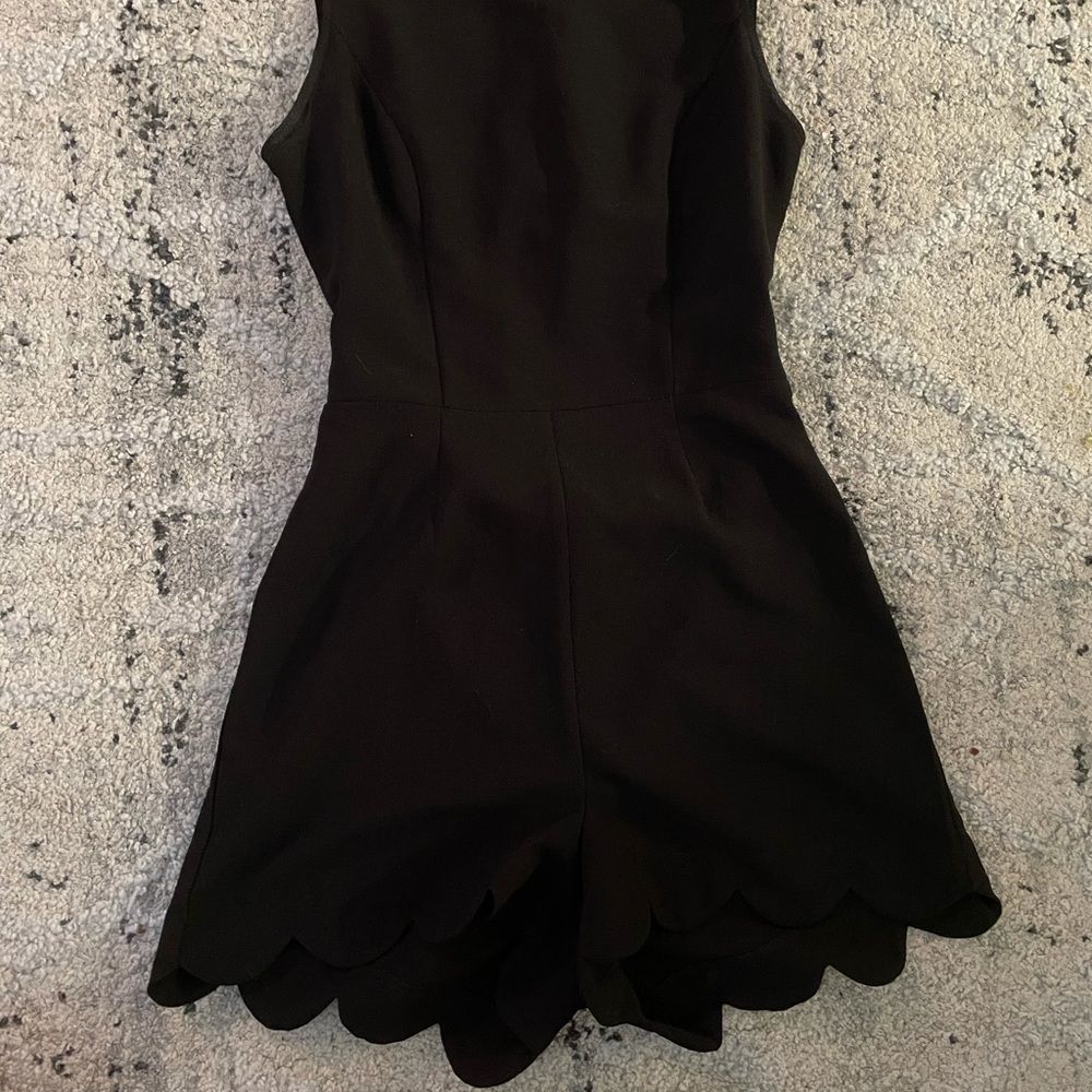 Black romper button up/cut out back